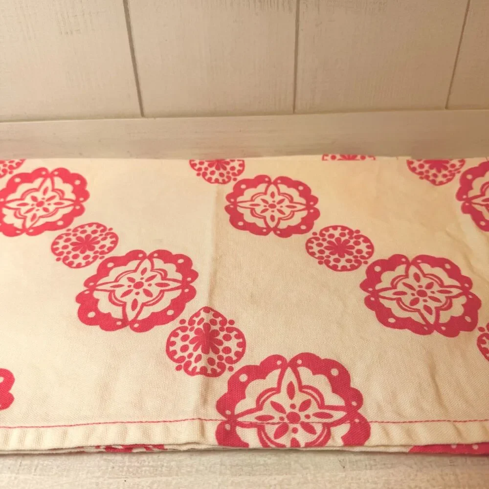 Anthropologie Dinner Napkins Floral Boho Beachy Geometric ~ Set of 4